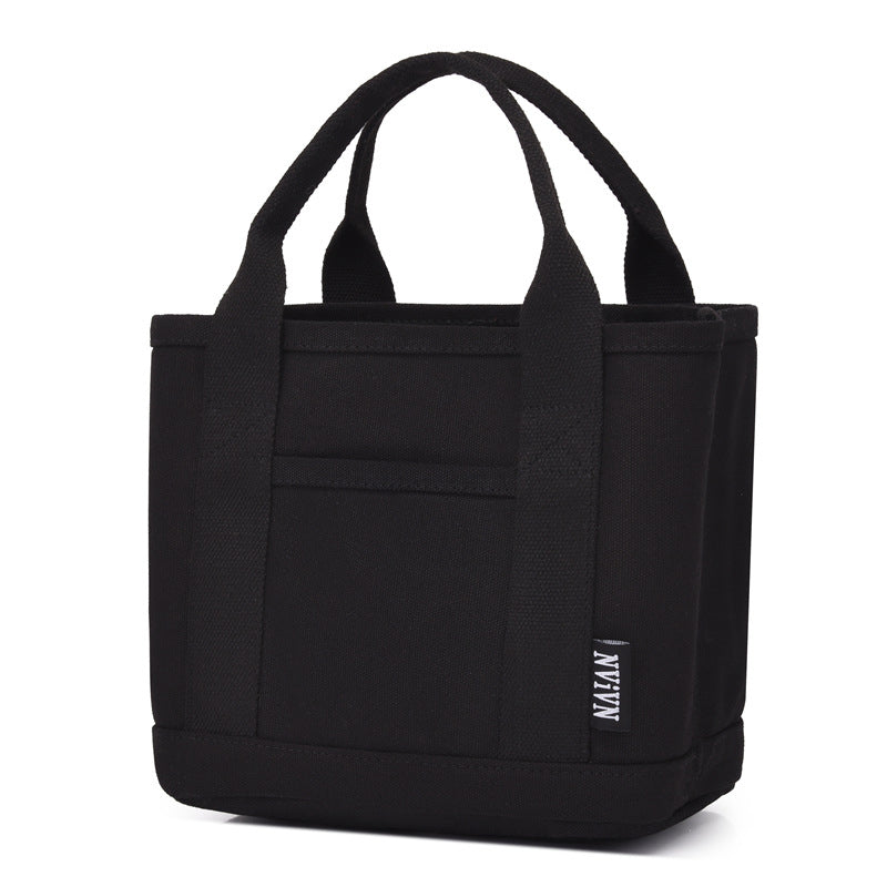 Canvas Lunch Bag Multi-Pocket Women Canvas Handbag Bento Pouch for School Office Canvas Lunch Bag Multi-Pocket Women Canvas Handbag Bento Pouch for School Office